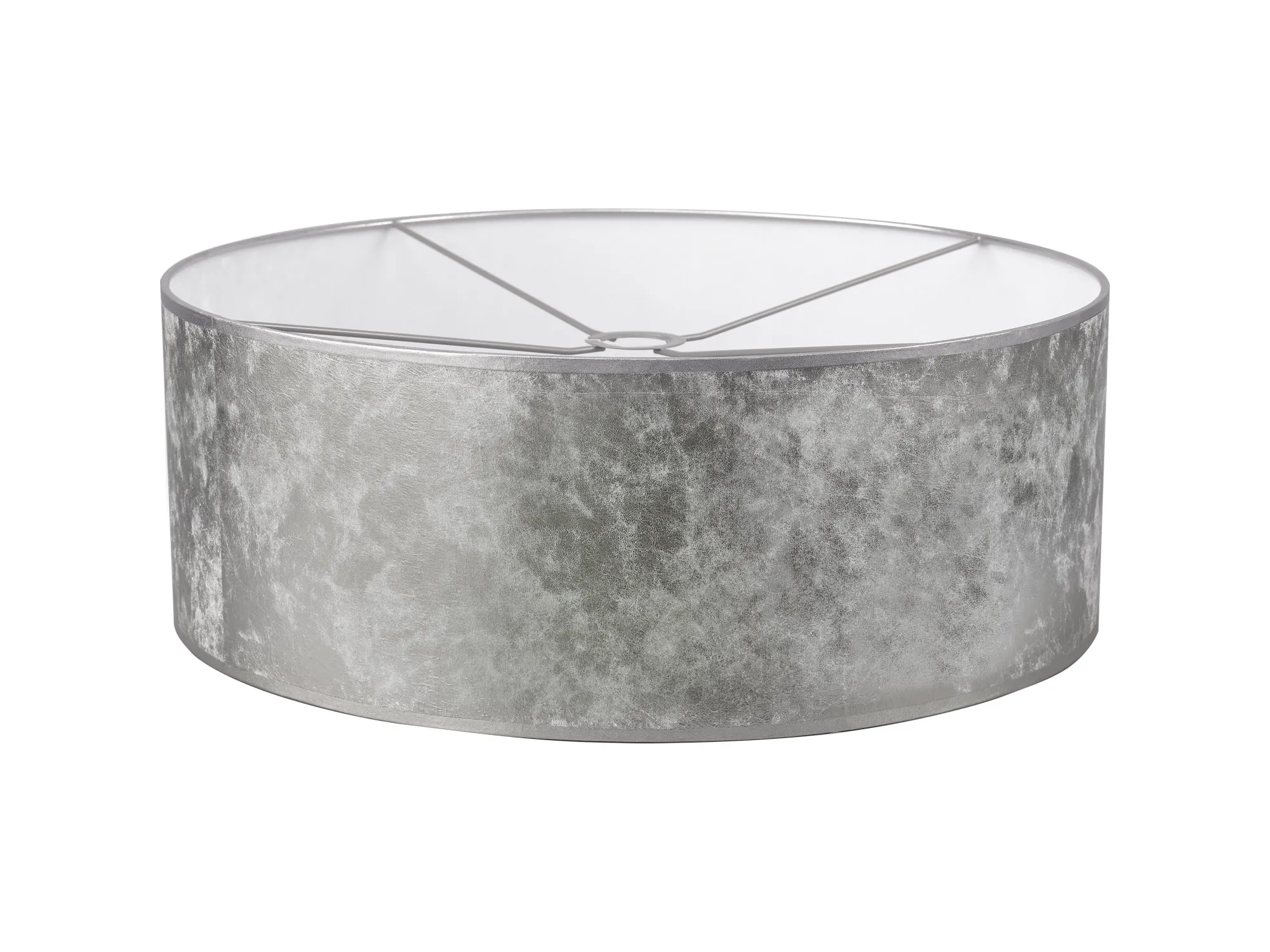 D0590  Sigma Cylinder 60cm Shade Silver Leaf, White